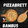 hausleben Pizzaschneidebrett Pizzateller Pizzabrett aus Bambus Doppelpack, (2-St), pizzaservierbrett schneiderbrett mit Griff Bild 3