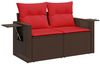 vidaXL 6-tlg. Garten-Sofagarnitur mit Kissen Braun Poly Rattan 3325490 Bild 3