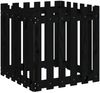 vidaXL Pflanzkübel Lattenzaun-Design Schwarz 60x60x60 cm Kiefernholz 832459 Bild 2