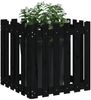 vidaXL Pflanzkübel Lattenzaun-Design Schwarz 60x60x60 cm Kiefernholz 832459 Bild 3