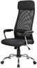 Dmora Stuhl mit Rädern Umeno, Präsidentensessel mit Armlehnen, Ergonomischer Bürostuhl, 65x65h126/136 cm, Schwarz Bild 2