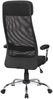 Dmora Stuhl mit Rädern Umeno, Präsidentensessel mit Armlehnen, Ergonomischer Bürostuhl, 65x65h126/136 cm, Schwarz Bild 4