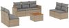 vidaXL 8-tlg. Garten-Sofagarnitur mit Kissen Beige Poly Rattan 3225884 Bild 2