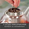 Creano Teekanne Creano Teekanne aus Glas 0,8l, 3-Teilige Glasteekanne mit Integriertem, (1er-Set, 2-St), tropffrei Bild 3