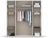 rauch Kleiderschrank Nabila, Drehtürenschrank, Garderobenschrank, 4-türig, mit 1 Kleiderstange und 5 Einlegeböden, Farbe Grau metallic, Schwarz, mit Push-to-Open Funktion, 187x194x53cm Bild 5