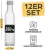 Praknu Trinkflasche 12er Set Glasflaschen 250ml Schraubverschluss Eckig - Leere Flaschen, Öl Flasche, Set Flaschen Aufbewahrung, Likörflaschen, Glasflasche Bild 3