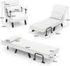 4 in 1 Schlafsessel mit Bettfunktion Klappbares Schlafsofa Abnehmbarem Kissen Klappsessel Weiß Bild 2