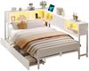MSMASK Daybett Schlafsofa mit LED-Beleuchtung und Steckdose, Kinderbett, Jugendbett (1 tlg), Bett mit Metallrost, 90 x 200 cm Bild 5