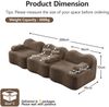 Modulares Sofa aus Samt mit Wellenform und tiefer Sitzfläche, 288x98x70 cm, Braun Bild 3