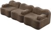 Modulares Sofa aus Samt mit Wellenform und tiefer Sitzfläche, 288x98x70 cm, Braun Bild 4