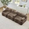 Modulares Sofa aus Samt mit Wellenform und tiefer Sitzfläche, 288x98x70 cm, Braun Bild 2