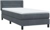 vidaXL Boxspringbett mit Matratze Dunkelgrau 80x220 cm Samt 3318220 Bild 4