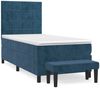 vidaXL Boxspringbett mit Matratze Dunkelblau 100x200 cm Samt 3137831 Bild 2