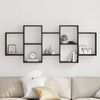 vidaXL Wandregal Schwarz Eichen-Optik 159x18x65 cm Holzwerkstoff 868064 Bild 3