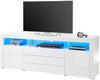 TV-Sideboard Goole / Goal, Holzwerkstoff, Weiß, 200 x 74 x 44 cm Bild 3
