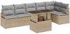 vidaXL Garten-Sofa-Set mit Kissen 7 pcs Beige Poly Rattan 3348836 Bild 2