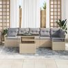 vidaXL Garten-Sofa-Set mit Kissen 7 pcs Beige Poly Rattan 3348836 Bild 3