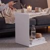 CLP Beistelltisch Selby Couchtisch in C-Form Tischplatte 5mm Stahl pulverbeschichtet,weiß 48 cm Bild 3