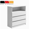 Home Collective Kommode Sideboard mit 3 Schubladen u. offenem Fach Schubladenschrank (Highboard Anrichte Schlafzimmer Wohnzimmer Flur Büro Organizer), Kommode 76 cm breit 3 Schubladen & 1 offenes Fach, weiß Bild 2