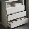 Home Collective Kommode Sideboard mit 3 Schubladen u. offenem Fach Schubladenschrank (Highboard Anrichte Schlafzimmer Wohnzimmer Flur Büro Organizer), Kommode 76 cm breit 3 Schubladen & 1 offenes Fach, weiß Bild 4