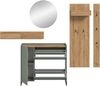 Garderobenkombination B/H/T: 197x236x32 cm in Salbei Nachbildung und Artisan Oak Nachbildung Bild 3