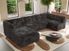 Modulares XXL-Ecksofa MODARO 5M, U-Form, Wohnlandschaft, 5-teilig, freistehend, Wohnzimmer Couch, HR-Schaumstoff - Dunkelgrau Plüsch - Links Bild 4