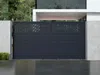 Vente-unique - BAZIO Eingangstor Metall Grau - B 4,6 cm x H 178 cm x L 348 cm Bild 2