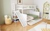 Etagenbett Mit Rutsche Und Ausziehbett Weiß 90x200 140x200 Sternen Mond Motiv Sicherheitsrutsche Stauraum Kiefer Massivholz Lattenrost Geschwisterbett Kinderzimmer Bild 3