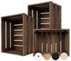 Creative Deco Holzkiste 3x Weinkisten Set Obstkiste Holz (3 Kisten) Bild 2