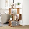 vidaXL Raumteiler-Bücherregal 3 Fächer Altholz-Optik 70x24x97 cm 858118 Bild 4