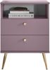 Nachtkommode >Laila< in Pflaume, Melamin - 50x70x34cm (BxHxT) Bild 5