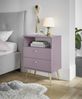 Nachtkommode >Laila< in Pflaume, Melamin - 50x70x34cm (BxHxT) Bild 2