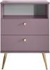 Nachtkommode >Laila< in Pflaume, Melamin - 50x70x34cm (BxHxT) Bild 4