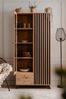 Finori Medan 52A Vitrine, Dekor Artisan Oak / anthrazit | Vitrine für Wohnzimmer | Maß: B x H x T ca. 92 x 198 x 40 cm | Vitrine mit 2 Türen (1x Glastür), 2 Schubkästen und 8 Einlegeböden Bild 2