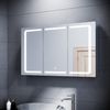 SONNI Badezimmerspiegelschrank Badezimmerspiegelschrank mit dreifarbigen LED,105 cm x 65 cm, LED, mit Touch und Steckdose, Edelstahl, 3 türig, mit 2/3 Fächern Bild 5