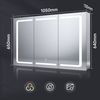 SONNI Badezimmerspiegelschrank Badezimmerspiegelschrank mit dreifarbigen LED,105 cm x 65 cm, LED, mit Touch und Steckdose, Edelstahl, 3 türig, mit 2/3 Fächern Bild 2
