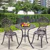 3 tlg Antik Aluminiumguss Bistroset Balkonset Sitzgruppe Gartentisch mit 2 Stühle Schwarz Bild 2