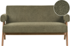 Sofa 2-Sitzer TAMRE Bouclé Grün Dunkelbraun Bild 1