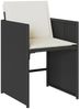 vidaXL 17-tlg. Garten-Essgruppe mit Kissen Schwarz Poly Rattan 3211191 Bild 5