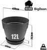 BigDean 3 Stück Blumentopf mit Untersetzer rund ø30 cm in Anthrazit – Übertopf innen + außen geeignet – aus bruchsicherem Kunststoff & Made in Europe Bild 3