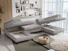 Ecksofa U-Form, mit Bettkasten, Bettfunktion und Einstellbare Kopfstützen, Sofa big XXL - PETER U - Hellgrau Plüsch - Topper T25 Bild 3