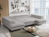 Ecksofa U-Form, mit Bettkasten, Bettfunktion und Einstellbare Kopfstützen, Sofa big XXL - PETER U - Hellgrau Plüsch - Topper T25 Bild 4