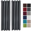 Beautissu Vorhang Amelie 2er Set Gardinen Amelie BO, 140x245 cm, Anthrazit, Blackout Vorhänge Blickdicht mit Ösen – Gardine 140x245 cm Bild 2