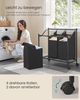 Songmics Wäschekorb mit Rollen, Wäschesammler mit 3 abnehmbaren Wäschesäcken, Wäschewagen, für Waschküche Schlafzimmer Badezimmer, 3x45 L, tintenschwarz Bild 3