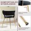 LVHOM Esszimmerstuhl Luxuriöse Samt-Stühle 2er mit Rückenlehne & Metallbeine, Goldene Stuhlbeine & Rahmen, Geflochtener Stil, mehrere Farboptionen, Polsterstuhl, 2 St Bild 4