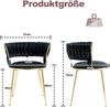 LVHOM Esszimmerstuhl Luxuriöse Samt-Stühle 2er mit Rückenlehne & Metallbeine, Goldene Stuhlbeine & Rahmen, Geflochtener Stil, mehrere Farboptionen, Polsterstuhl, 2 St Bild 2