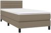 vidaXL Boxspringbett mit Matratze & LED Taupe 100x200 cm Stoff 3133217 Bild 3