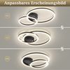 Nettlife LED Deckenleuchte Wohnzimmer 2 Ringe Schwarz/Weiß/Silber Modern 23W Deckenlampe 40.5CM, Nicht dimmbar, LED fest integriert, Warmweiß, für Wohnzimmer Schlafzimmer Flur Büro Balkon Küche Bild 2