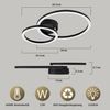 Nettlife LED Deckenleuchte Wohnzimmer 2 Ringe Schwarz/Weiß/Silber Modern 23W Deckenlampe 40.5CM, Nicht dimmbar, LED fest integriert, Warmweiß, für Wohnzimmer Schlafzimmer Flur Büro Balkon Küche Bild 3