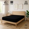 EXKLUSIV HEIMTEXTIL Jersey Spannbettlaken Deluxe 180 x 200 cm Schwarz 160 GSM, 100% Baumwolle Öko - Tex Zertifiziert Bed-Sheet Bettlaken Spannbetttuch Topper Leinentuch Bild 2